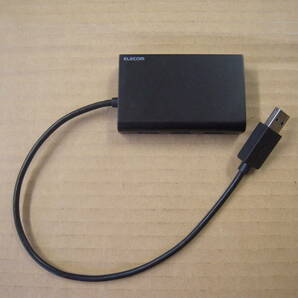 動作品  ELECOM  EDC-GUA3H-B  有線LANアダプタ USB3.0 ギガビット対応 USBハブ３ポート付きの画像1