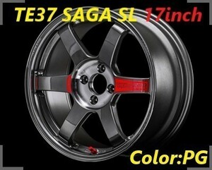 【納期要確認】Volk Racing TE37 SAGA SL SIZE:7J-17 +44(F1) PCD:100-4H Color:PG ホイール2本セット