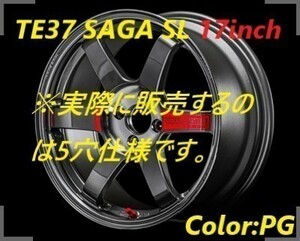 【納期要確認】Volk Racing TE37 SAGA SL SIZE:8.5J-17 +39(F2) PCD:114.3-5H Color:PG ホイール2本セット