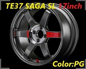 【納期要確認】Volk Racing TE37 SAGA SL SIZE:7.5J-17 +37(F1) PCD:100-4H Color:PG ホイール2本セット