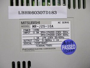 中古MITSUBISHI AC SERVO MR-J2S-10A サーボアンプ 100W(LBHR60307D183)