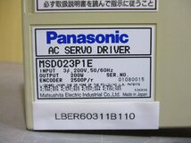 中古Panasonic AC SERVO DRIVER MSD023P1E 200W ACサーボアンプ(LBER60311B110)_画像2