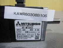 中古MITSUBISHI AC SERVO MOTOR HC-MFS053 ACサーボモーター 3AC 60V 0.9A 50W(KAWR60308B106)_画像2