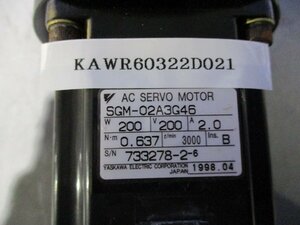 中古 YASKAWA ELECTRIC SGM-02A3G46 SERVO MOTOR 200W /HD SYSTEM CP-25A-33-J604A-SP (KAWR60322D021)