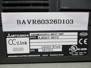 中古 MITSUBISHI CC-LINK THERMOCOUPLE INPUT UNIT AJ65BT-68TD (BAVR60326D103)