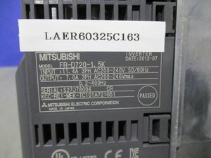 中古MITSUBISHI FR-D720-1.5K 200V インバータ(LAER60325C163)