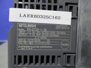 中古MITSUBISHI FR-D720-1.5K 200V インバータ(LAER60325C162)