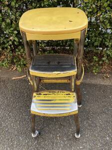 cosco Vintage stool stepladder koro attaching Wagon antique garage working bench chair USA