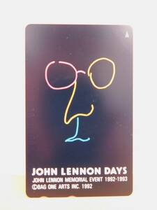 （未使用）テレカ テレホンカード　ジョンレノン　JOHN LENNON DAYS　MEMORIAL EVENT 1992-1993　50度数