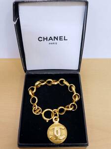 （中古保管品・良品）CHANEL シャネル　ココマーク チェーン ブレスレット　29　ゴールドカラー　箱有り