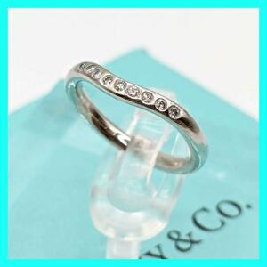 【最終値下げ】TIFFANY&Co. ティファニー Pt950 ダイヤモンド カーブドバンドリング プラチナ アクセサリー ジュエリー 9P 9ポイント 4号