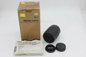 【返品保証】 【元箱付き】ニコン Nikon DX AF-S Nikkor 55-200mm F4-5.6 ED 前後キャップ付き レンズ s7820
