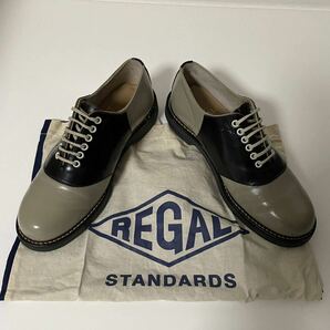 【REGAL】 REGAL リーガル サドルシューズ ブラック グレー 25.0cm 美品の画像1