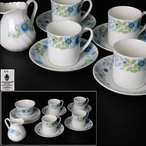 【宙】WEDGWOOD ウェッジウッド Clementineクレメンタイン ティーセット 16点まとめて イギリス ヴィンテージ C3A45.hl.3.2.C