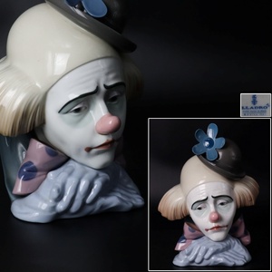 [.] Lladro LLADRO[ thing thought ....piero]figyu Lynn height 26.3cm magnetism doll Spain Vintage antique C3A12.iq.B