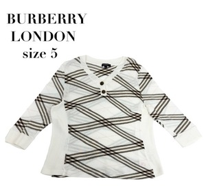 中古 バーバリーロンドン BURBERRY LONDON 七分袖 コットン ニットセーター チェック柄 レディース 大きいサイズ5