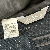 中古 マックスマーラ MAXMARA テーラードジャケット コットン 黒 イタリア製 レディース ストライプ柄 レディース サイズ40_画像8