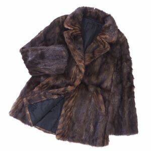 4-ZBF045 デミバフミンク MINK ミンクファー 最高級毛皮 デザインコート 毛質 艶やか 柔らか ブラウン 11 レディース