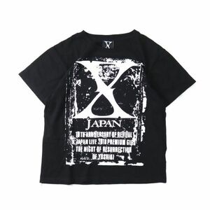 1円スタート☆3-WF023【美品】エックスジャパン X JAPAN Tシャツ ブラック S レディース