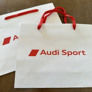 Audi sport アウディ 紙袋 2枚 ロゴ入り ショッパー ショップ袋 手提げ袋 エコバッグ ラッピング プレゼント リメイク コレクション 新品