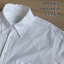 BROOKS BROTHERS　USA製 オックスフォードシャツ　メンズ　サイズ16 M相当　ボタンダウン　白　長袖シャツ　ブルックスブラザーズ　a22_画像1