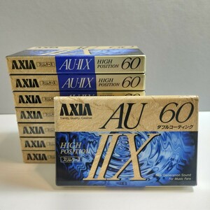 未使用 未開封 AXIA AU-ⅡX 60 HIGH POSITION ハイポジ ダブルコーティング 8本セット 富士フィルム オーディオカセットテープ 