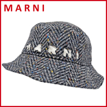 新品マルニ　ツイード　帽子(ハット)　グレー　MARNI★_画像1