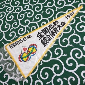 送料無料)昭和56年 全国高校総合体育大会 昭和レトロ ご当地 観光地 旅行 記念 お土産 全長60cm ペナント A23263