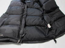 美品 M's/S 相当 THE NORTH FACE ノースフェイス ダウン ベスト ヌプシ グレー 迷彩 カモ 700フィル 厚手 フード NDW01624 ゴールドウィン_画像5