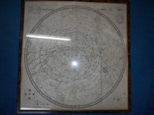 即決1787年頃『ボーデの星図額装』天球図、天文、星図、宇宙、天体観測　星座早見盤Astronomy, Star map, Planisphere, Celestial atlas
