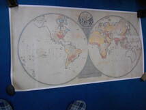 即決1776年頃複製絵図『両半球図』世界地図、天文暦学書、アンティーク、星図、星座早見盤　Astronomy, Star map, Planisphere_画像1