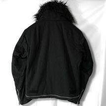 極美品/03aw/helmut lang/ヘルムートラング/アストロバイカージャケット/黒/50/イタリア製/本人期/モールスキン/コットン_画像4