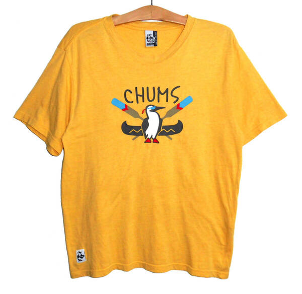 美品 CHUMS チャムス ブービーロゴ クルーネック 半袖 Tシャツ Mサイズ イエロー