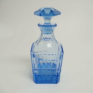 中古品 セーブルクリスタル ブルー デキャンタ ボトル クリスタルセーブル プリンスユベール 空き瓶 空瓶 水差し CRISTAL de SEVRESの画像1