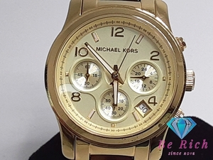 Михаил курс Michael Kors Runway Chronograph Ladies MK5659 Gold SS Quartet Watch [Используется] HT4428