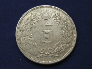 ★新一円銀貨 新1円銀貨 日本 明治27年 直径38.0mm 26.97g 厚さ2.5mm 比重値10.1｛Y05955｝