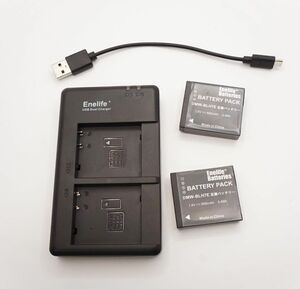 Lumix DMW-BLH7 互換バッテリー ２個　USBダブルチャージャー