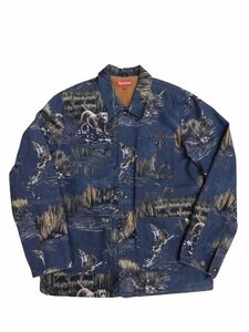 シュプリーム 12AW Dogs & Ducks Chore Coat サイズL カバーオール コート ジャケット ネイビー系 Supreme 中古品[C128U902]