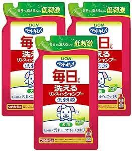 ライオン (LION) ペットキレイ 毎日でも洗えるリンスインシャンプー 犬用 つめかえ用 400mLx3個パック (まとめ買い)