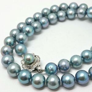 大珠!!《アコヤ本真珠ネックレス》M 8.2-9.0mm珠 46.4g 約42.5cm pearl necklace ジュエリー jewelry DE0/EA0