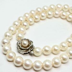 大珠!!《アコヤ本真珠ネックレス》M 約8.0-8.5mm珠 43.9g 約42cm pearl necklace ジュエリー jewelry EC0