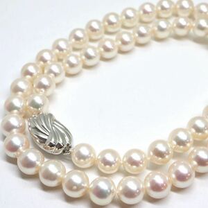 美品!!《アコヤ本真珠ネックレス》M ★約7.0-7.5mm珠 33.7g 約44.5cm pearl necklace ジュエリー jewelry EF0/EF0