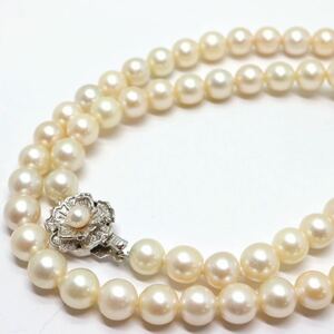 良質!!《アコヤ本真珠ネックレス》M 約7.0-7.5mm珠 36.1g 約46cm pearl necklace ジュエリー jewelry DA0/DF0