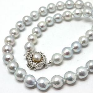 大珠!!《アコヤ本真珠ネックレス》M 8.0-8.5mm珠　38.5g 約41cm pearl necklace ジュエリー jewelry EA5/EA5
