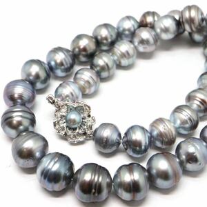 《南洋黒蝶真珠ネックレス》M 約9.5-12.0mm珠 66.8g 約41cm pearl necklace ジュエリー jewelry EA0/EA0