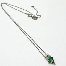 《Pt950/Pt850天然グリーングロッシュラーガーネット/天然ダイヤモンドネックレス》M ◎3.6g 約44.5cm 0.02ct 0.22ct 0.57ct garnet EB7/E_画像6