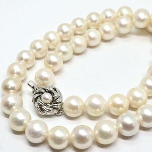 大珠!!《アコヤ本真珠ネックレス》M 約9.0-9.5mm珠 52.3g 約42cm pearl necklace ジュエリー jewelry EA0/EB1