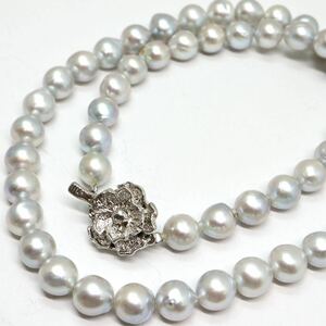 《アコヤ本真珠ネックレス》M 約7.0-7.5mm珠 31.1g 約42cm pearl necklace ジュエリー jewelry DC0/DF0