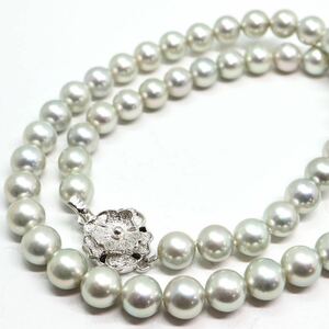 《アコヤ本真珠ネックレス》M 約7.0-7.5mm珠 33.2g 約42.5cm pearl necklace ジュエリー jewelry DH0/EA