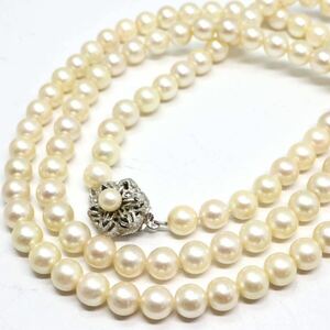 《アコヤ本真珠ロングネックレス》M 約7.0-7.5mm珠 61.7g 約78cm pearl necklace ジュエリー jewelry DF0/EA2